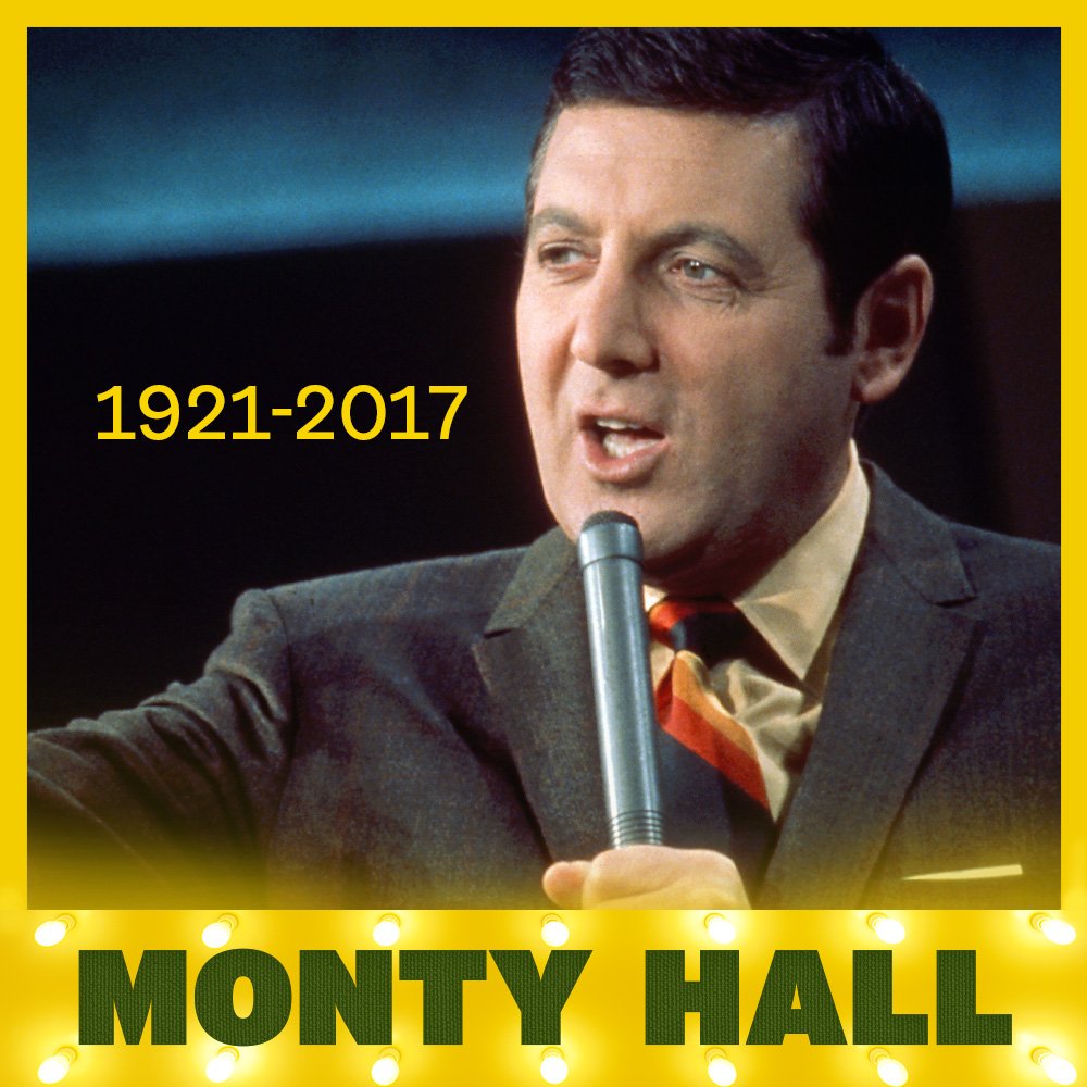 GameShowNetwork's tweet image. We lost a game show legend. Thanks for all the laughs and memories. Rest in Peace Monty Hall. #GSN