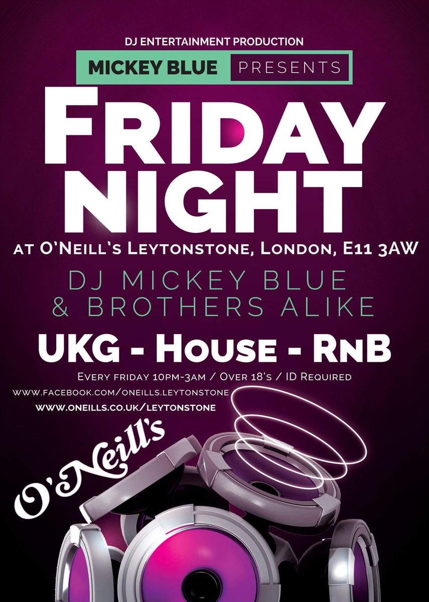 <a href="/djbilston/">brothersAlike</a> <a href="/djrooney07/">dj rooney</a> O'Neills Friday #onlyPlace2be #localHotSpot #PartyVibes 🎶🍻💯
