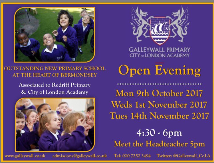 *APPLY RECEPTION 2018*
Come &amp; see us  #OPEN DAYS <a href="/CoLA_Southwark/">CityofLondonAcademy</a> <a href="/Redriff_Primary/">Redriff Primary</a> <a href="/WISE16/">What's on SE1 & SE16</a> <a href="/Southwark_News/">Southwark News</a> <a href="/SouthwarkLibs/">Southwark Libraries</a>