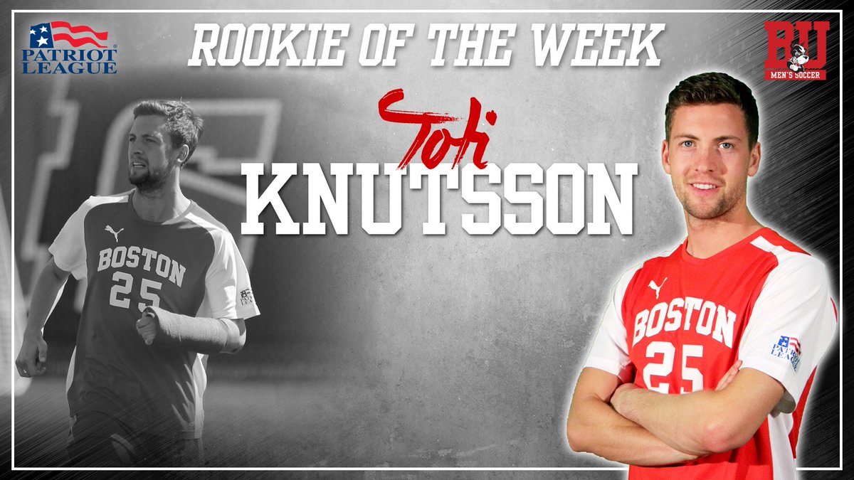 Two goals and an assist equals <a href="/PatriotLeague/">Patriot League</a> Rookie of the Week honors for Toti Knutsson! #ProudToBU goterriers.com/news/2017/10/2…