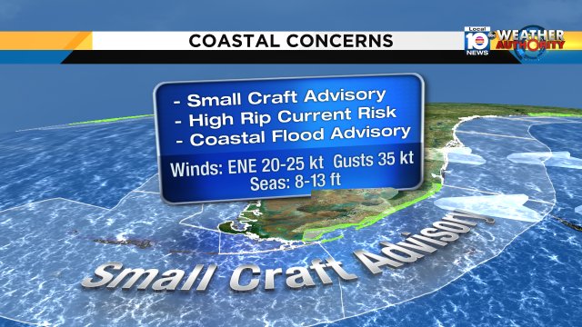 Persistent onshore flow brings hazardous conditions for beach goers and boaters. https://t.co/qNUYTzrRDO