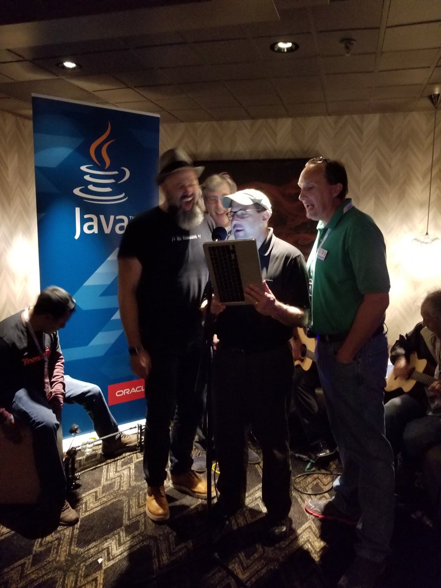 mgrygles's tweet photo. Who said that programmers are non-social? @JoroRoss @edburns @fguime @frankgreco #JavaOne2017 https://t.co/4CLamDveDy