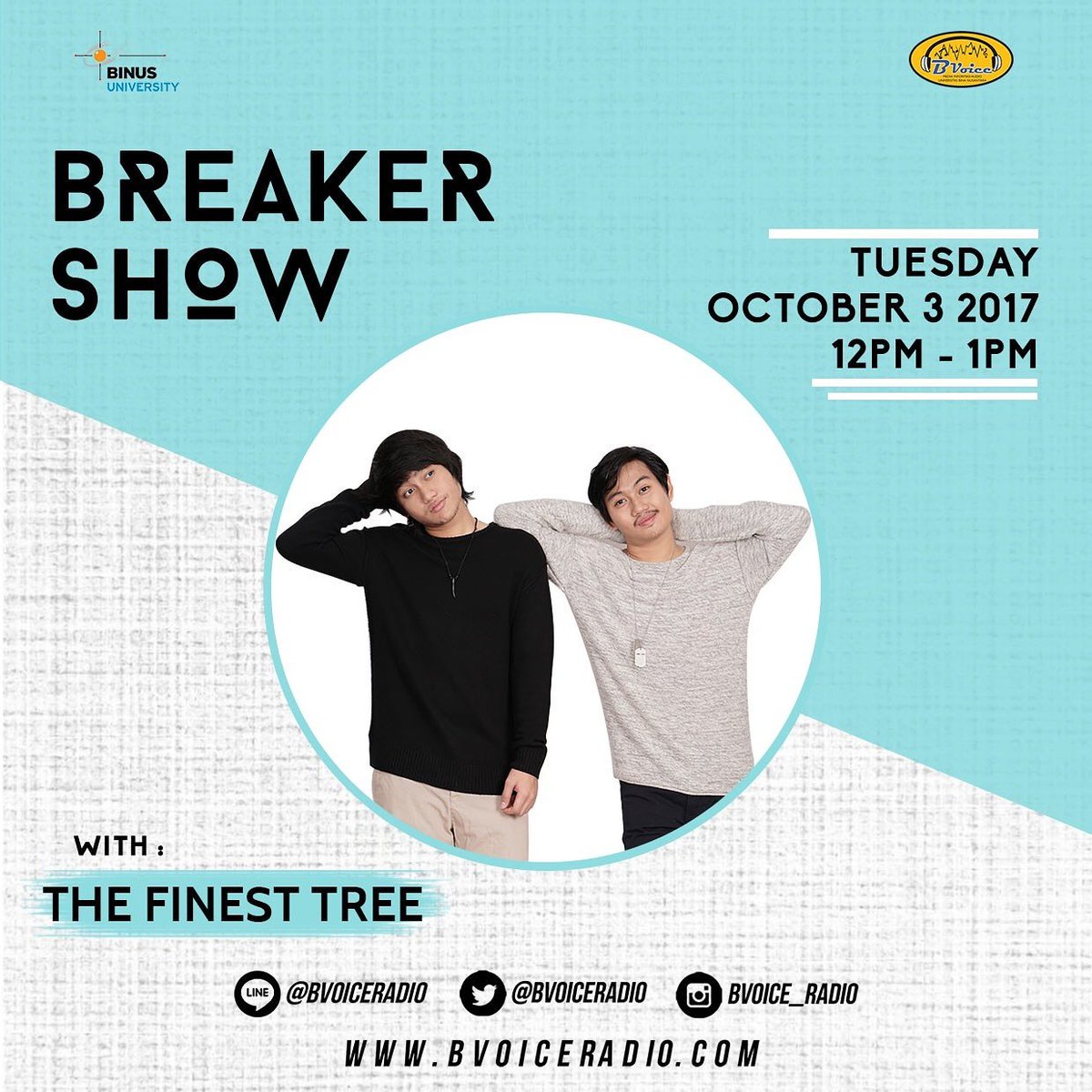 BVOICE_RADIO's tweet photo. #BREAKERSHOW hari ini kedatangan Guest DJ ni. Langsung set alarm lo aja yuk, jam 12 nanti buat streaming di https://t.co/h5X0arlmQV https://t.co/APaa6e3aHU