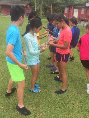 #giscampweek Y7 Camp. The teambuilding has begun: transport the 'egg' challenge!