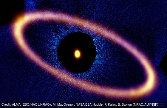apod's tweet image. Ice Ring around Nearby Star Fomalhaut: apod.nasa.gov/apod/ap171003.… by