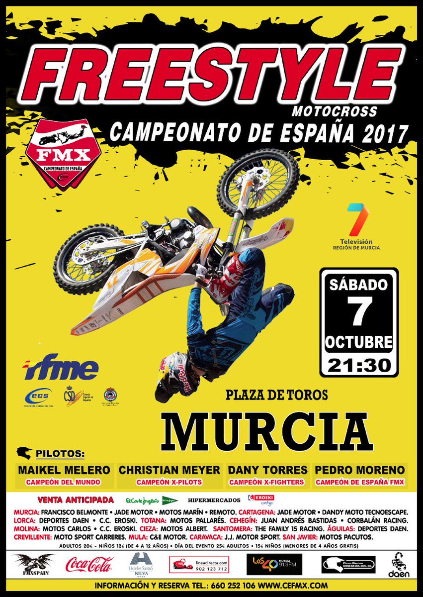 XChristianMeyer's tweet photo. Este fin de semana tienes una cita conmigo y con tres grandes del #FMX: @maikelmelero @Danytorres71 y @pedromorenofmx . ¡Os esperamos! 👊 https://t.co/530FNkclJm