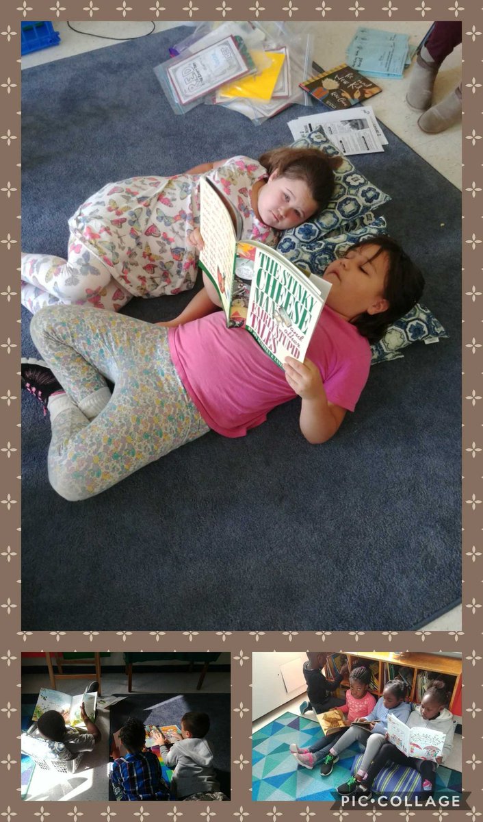 MsDangerfieldEA's tweet photo. We always find interesting ways to read books in Miss Legault's class. #silentreading #readingtoself #we💜books @msalegault @StMichaelOCSB https://t.co/WkAWGbumDo