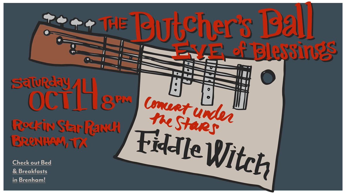 October 14 we perform during Butcher's Ball Eve of Blessings <a href="/RockinStar_TX/">Rockin Star Ranch</a> 🌾🐄