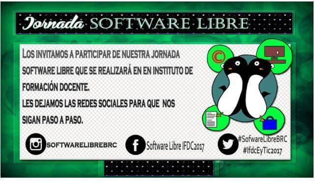 ParedesMeggy's tweet photo. Mañana ya #softwarelibrebrc #ifdcEyTic2017 https://t.co/S983ExWtZf