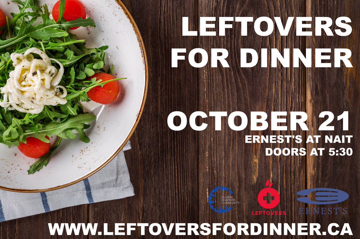 lindork's tweet photo. Let's help eliminate #yegfood waste together. Come to @LeftoversYEG fundraising dinner Oct 21! RT to win tix. https://t.co/NrXaBQXaHy #yeg https://t.co/6xoD8wQMEV