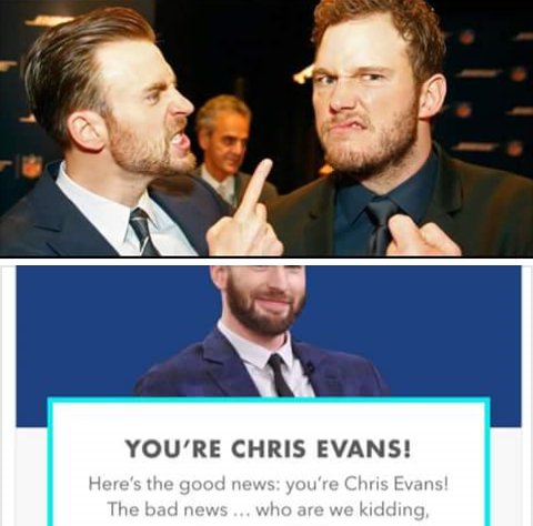 TeamCEBrazil's tweet photo. #chrispratt faz teste e descobre que é o #chrisevans !! Saiba mais em https://t.co/hqnCVTnv8c ❤❤❤ #teamcap https://t.co/s28JcU9zJ6