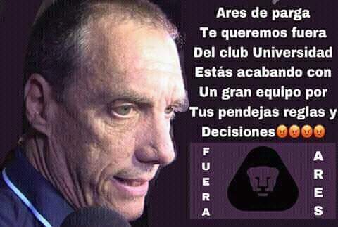 PumasBoyzo's tweet photo. Hagamos Tendencia Usando este #FueraParga Ya Estamos Cansados de Ares de Parga 😠😠😬😬👊👊 https://t.co/6nz1yKE0v9