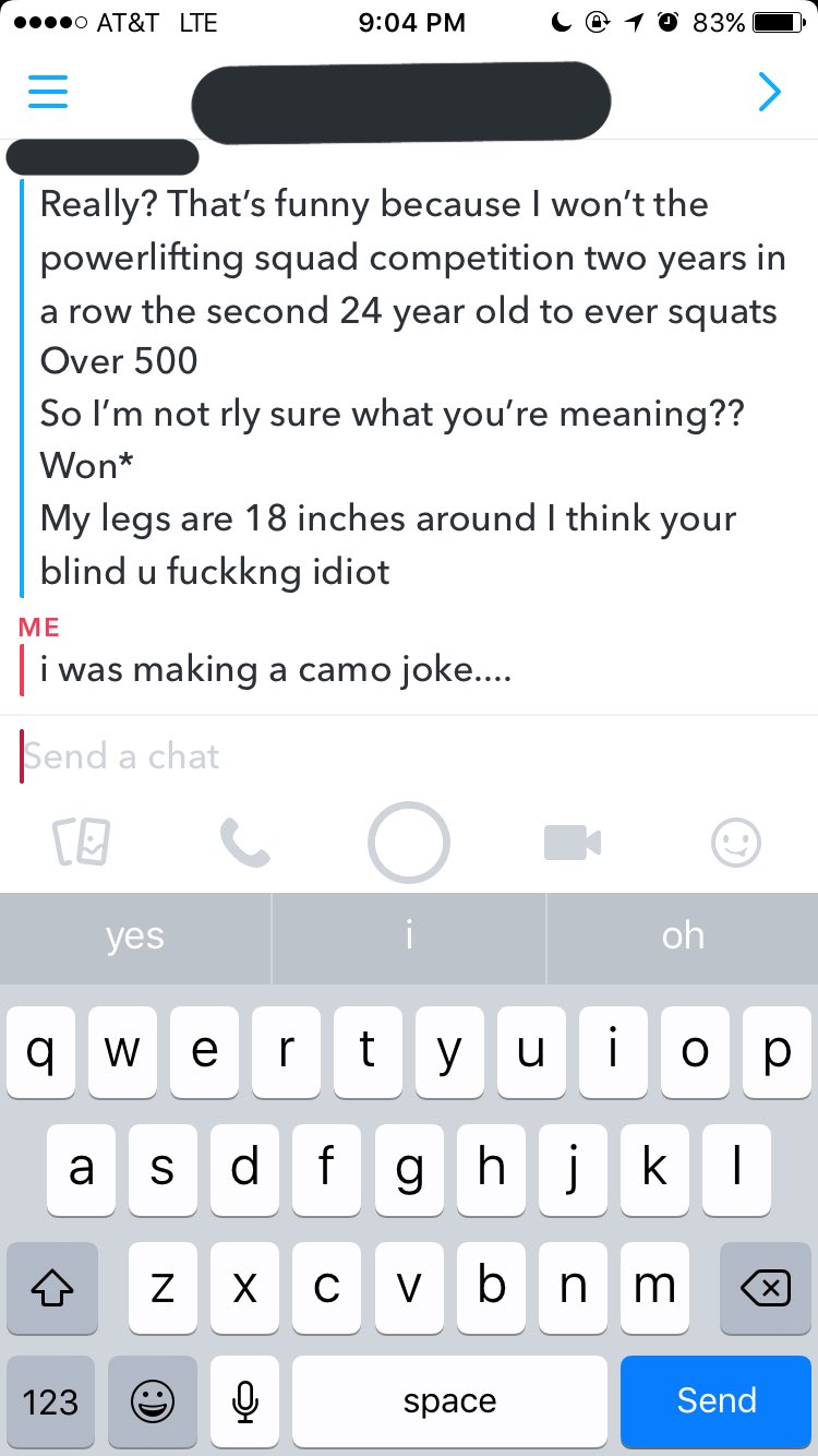 Woman answers guy's workout Snapchat with a joke that made him super mad and super viral.
