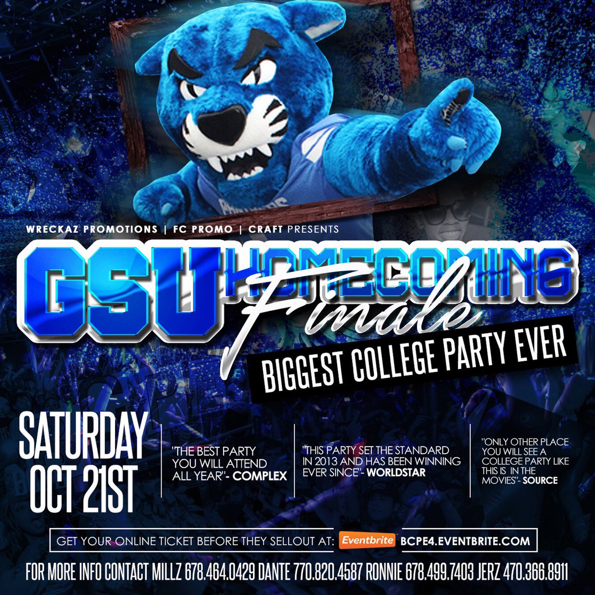 WreckazPromo's tweet photo. #GSUHomecoming Clark Atlanta VS Spelhouse Homecoming  #KSUHomecoming  https://t.co/ZtnAM5QROo #BCPE https://t.co/ek8UEb6VnL