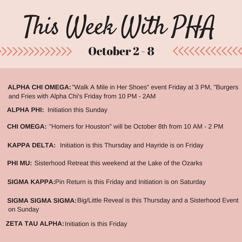 MizzouPHA's tweet photo. Looks like there will be a lot of new initiates joining our community #ThisWeekWithPHA π https://t.co/UgFSy2vL88