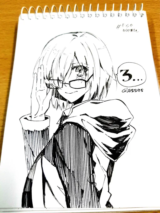 Day 3: glasses. I think it is expected to draw her for this theme! #fgoecartist #inktober #fgo 