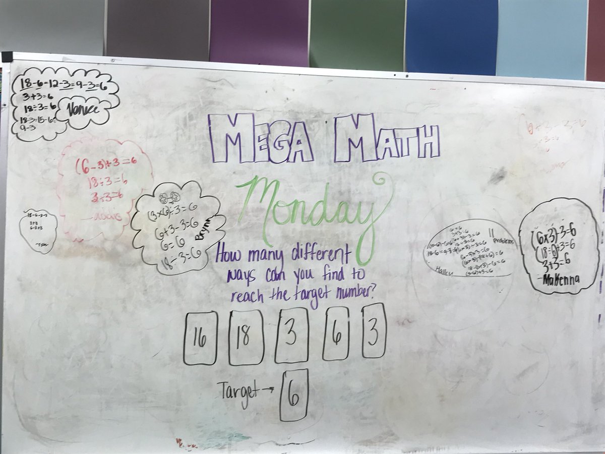 MrsWies's tweet photo. #MegaMathMonday Just a little #NamethatNumber to get our morning started. #WiesWhiteboard https://t.co/WTxsKh3doU