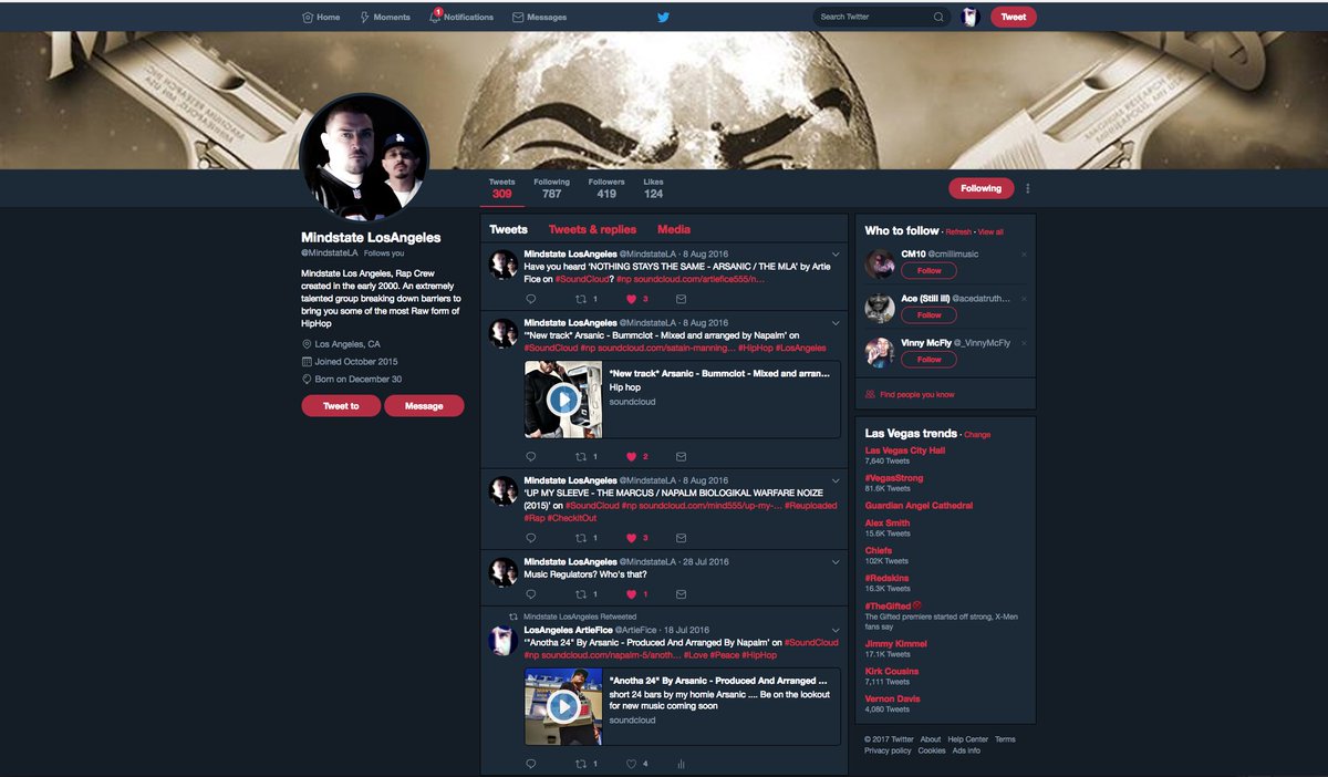 ArtieFice's tweet photo. Mindstate Los Angeles @MindstateLA Formed in the early 2000's . #Arsanic aka @MtbMxyzptlk #ANT #BDetain @ArtieFice #youtube https://t.co/5fkKWK6EpS