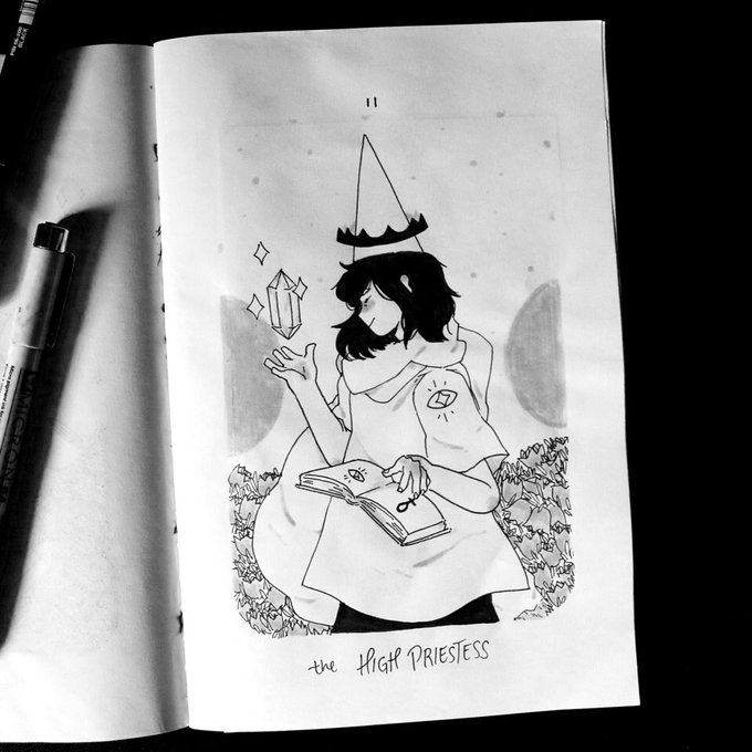 day 3 - the high priestess ✨ #taroctober #inktober2017 #inktober 