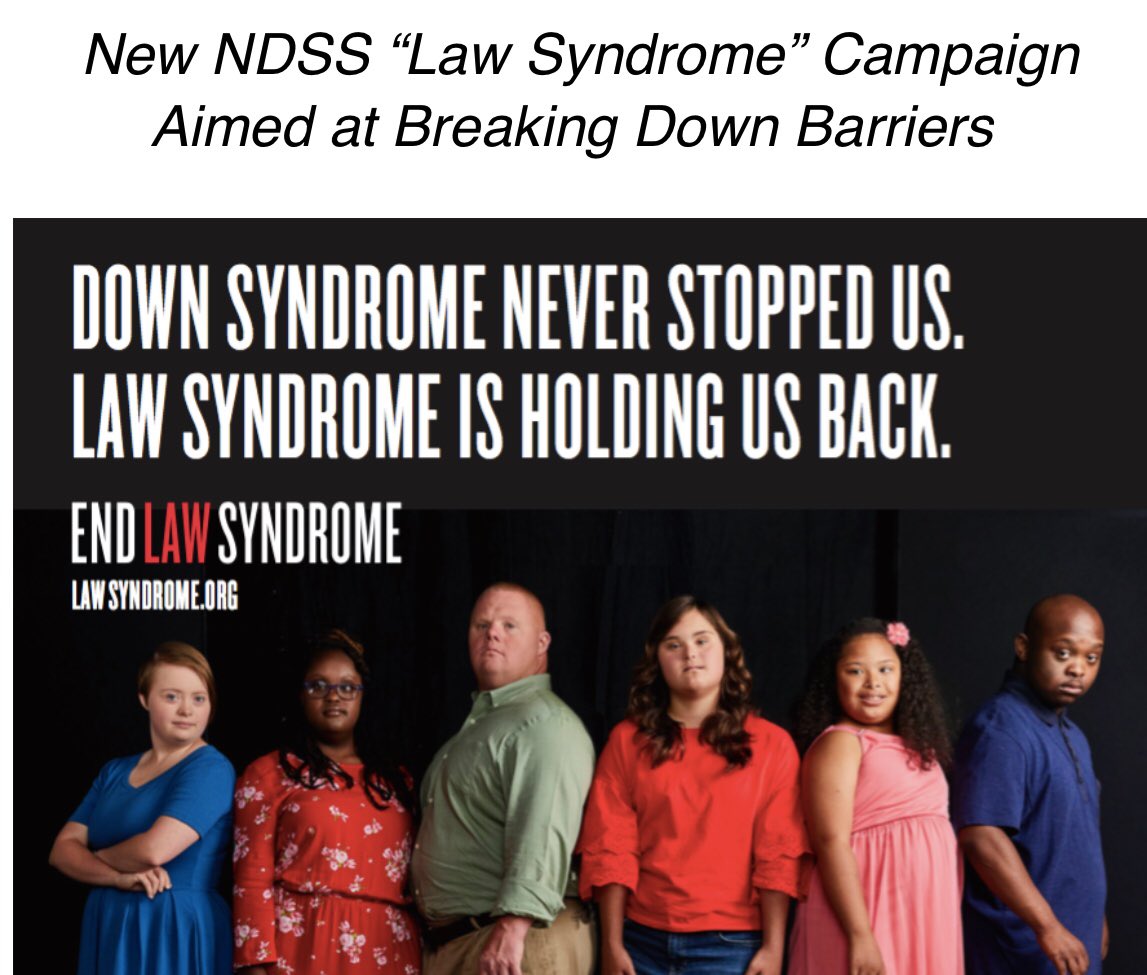 calebscrew's tweet photo. End #LawSyndrome @NDSS #NDSSSummit #able2work #downsyndromeawareness #abilitiesnotdisabilities #readywillingable 💙💛 https://t.co/OjzDKBZMPs