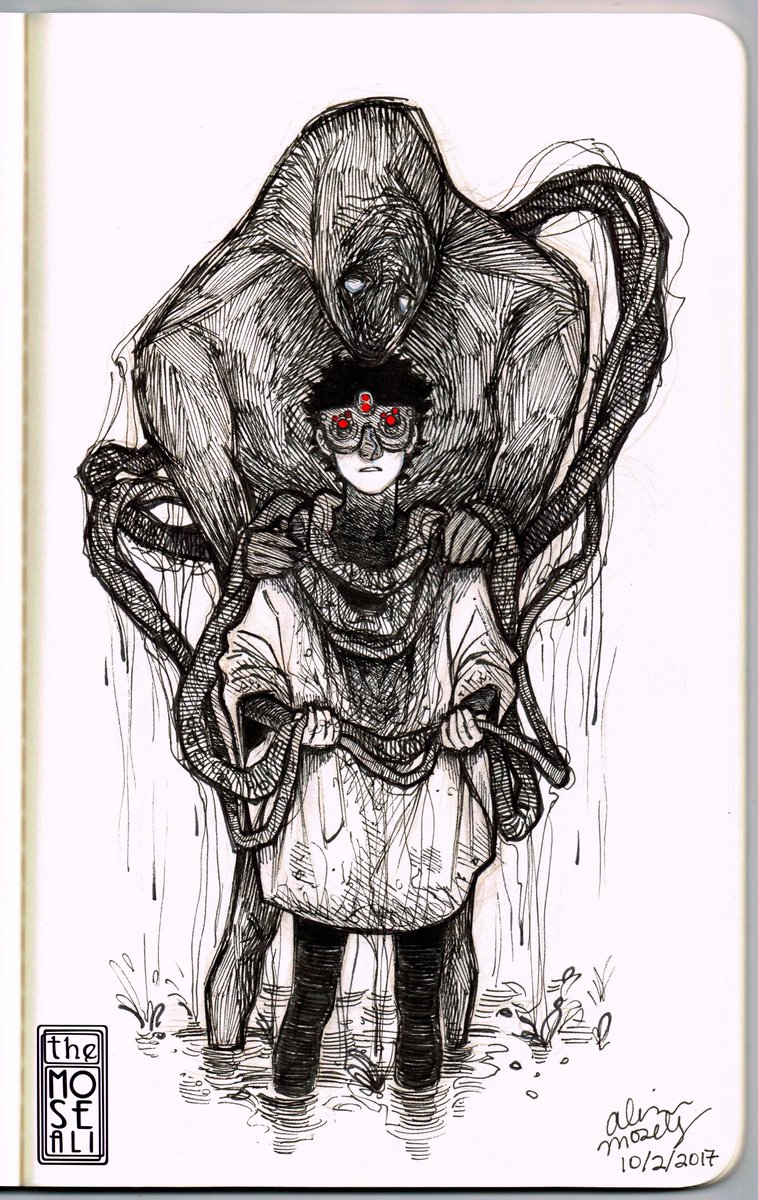 TheMoseali's tweet photo. #inktober2017 Inktober # 1: We Meet Again, My Old Friend | This is my first time participating in Inktober!! Hopefully I can keep up with it https://t.co/OBEzM6EUxL