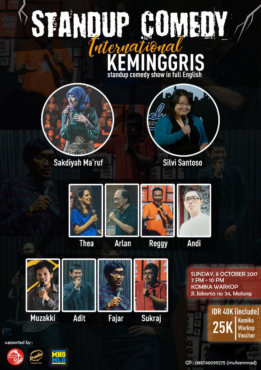 StandUpUIN_MLG's tweet photo. Ada lagi : 
International Keminggris !
standup tapi full bhs inggris, yg sobahul loghoh rajin, pasti bisa 😁
udah deket ini eventnya, siap2 https://t.co/SF87diGuej