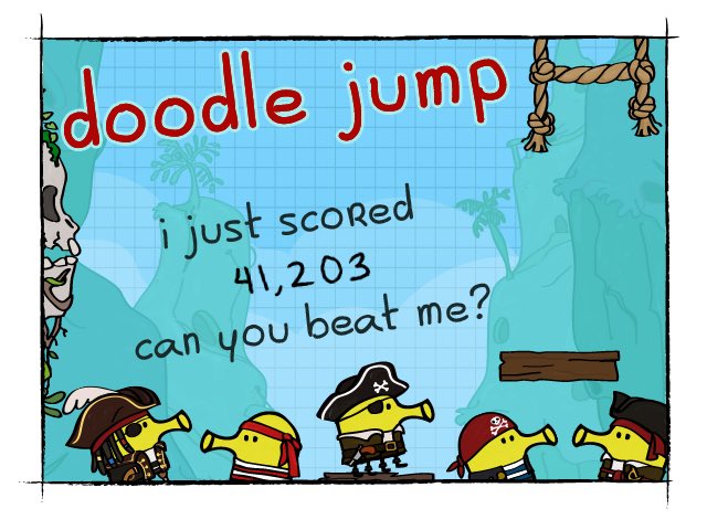 I just scored 41,203 on doodle jump!
for ios: apple.co/1Gpo0iU
for android: bit.ly/1gQ2GLd