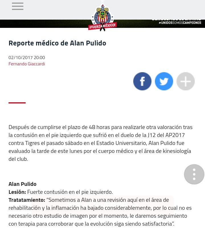 Aficiona2Chivas's tweet photo. Reporte médico de #Pulido https://t.co/ASsQfyxSpz