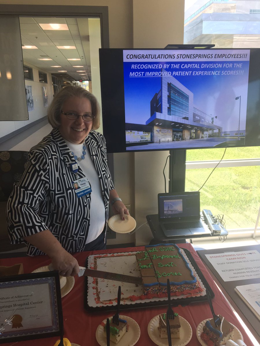 TiffaniHRVP's tweet photo. Its a celebration 🎉 🎉 !!!Celebrating StoneSprings most improved patient experience scores with cake for our day &amp; night staff. #sshcproud https://t.co/8I1oBB04py