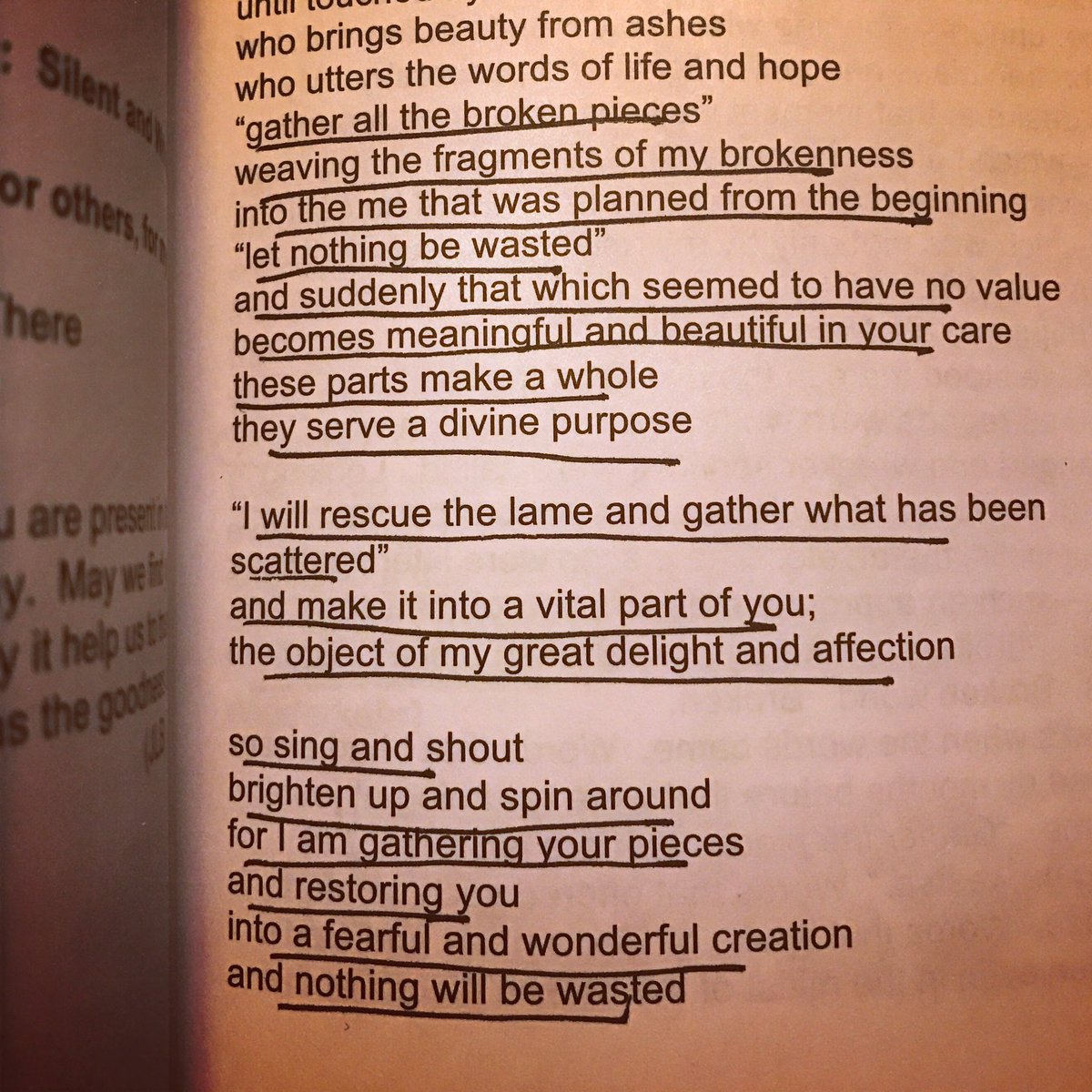 bethanyhaley's tweet photo. Gather all the broken pieces #letnothingbewasted #wordsbeforebed https://t.co/4inqKuxFR6