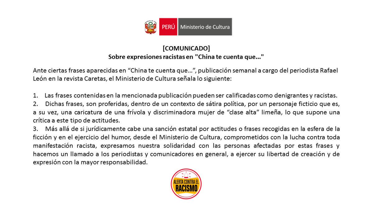 TRICICLODELPERU's tweet photo. -La Paisana Jacinta denigra a la mujer.
-La China Tudela es sátira inofensiva.
Atte:
SALVADOR DEL SOLAR
   (Ministro Hipócrita) https://t.co/18aXCkuftz