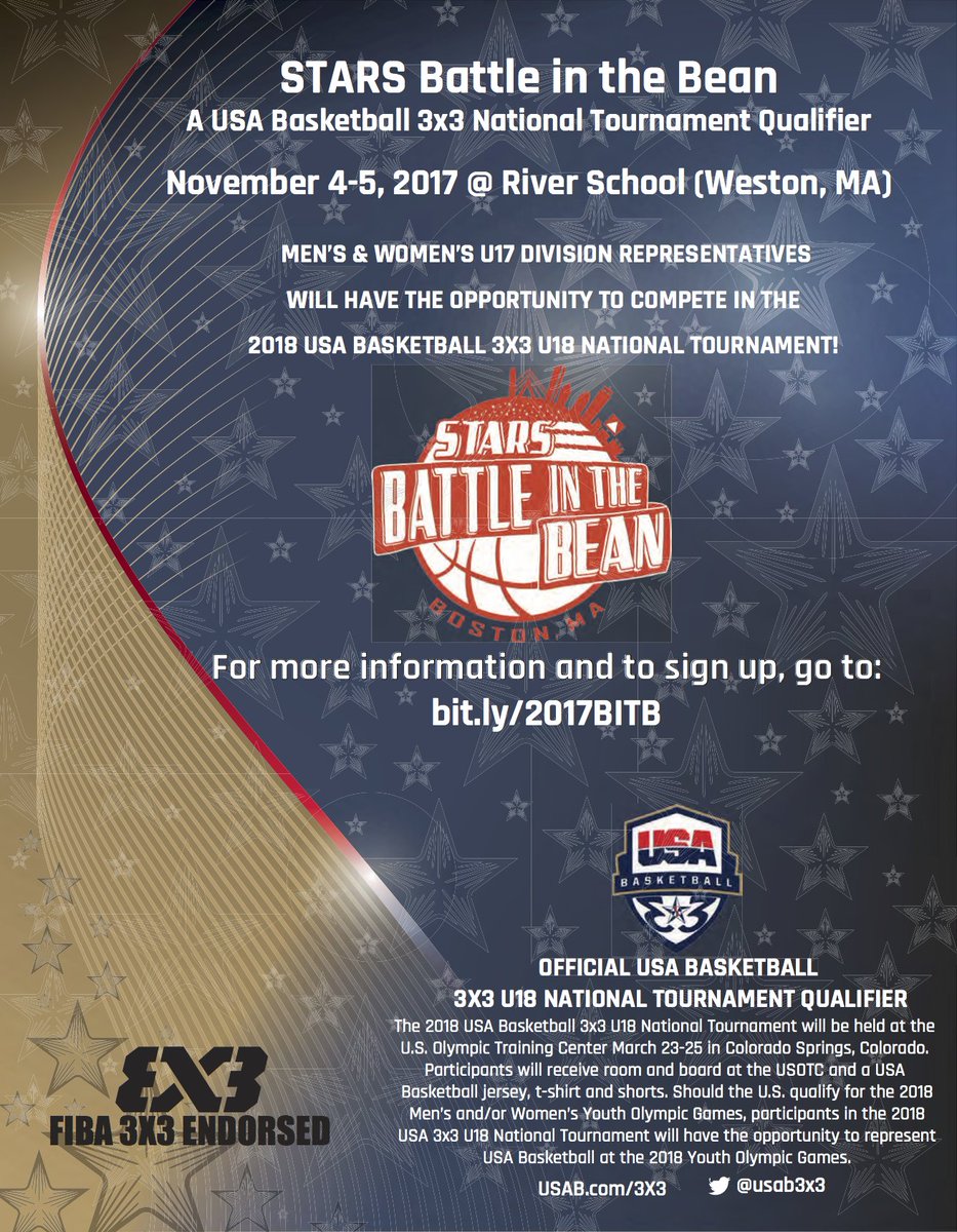 STARS_athletes's tweet photo. 3x3 Nat'l Qualifier for USA Basketball 3x3 Nat'l Tourney.  REGISTER NOW! @usab3x3 @FIBA3x3 @HHA_basketball @MassELITEHoops @chtistian322927 https://t.co/CBQ3ZWppbv