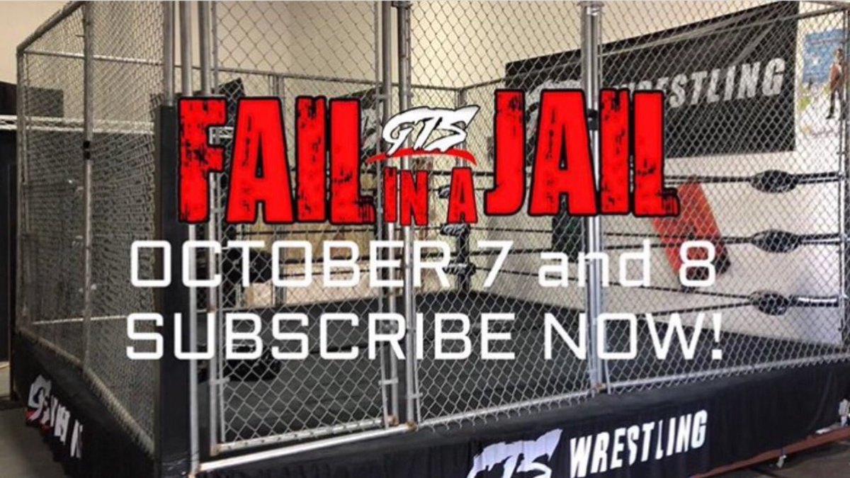 GTSWrestling01's tweet photo. Here is our first look at the cage for @GrimsToyShow #FailInAJail! https://t.co/QW4CGSocPA