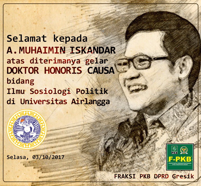 FPKBGresik's tweet photo. Selamat &amp;  Sukses atas Penganugerahan Gelar Doctor Honoris Causa Kepada Abdul Muhaimin Iskandar @cakiminpkb  dari @Unair_Official

#CakImin https://t.co/xohrZRRQJJ