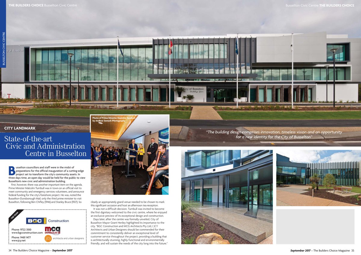 JCYArchitects's tweet photo. Two of our latest projects have featured in the September edition of Builders Choice, Jervis Rise and Busselton Administration Centre. https://t.co/wufnRIxmBI