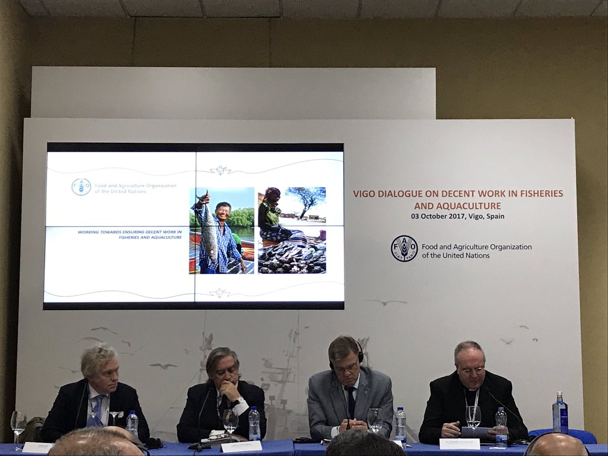 EuropecheOrg's tweet photo. Monsignor Chica @HolySee_FAO calls for decent work in fisheries: global ratification&implementation of #C188 & #PortState measures essential https://t.co/lt1hLc9l7a
