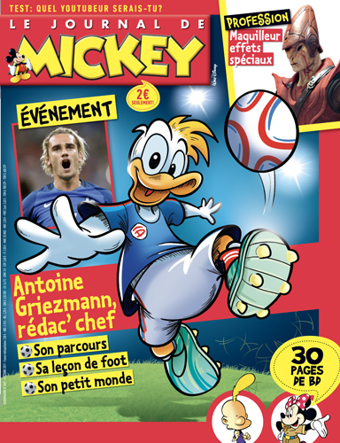 JDMOfficiel's tweet photo. Antoine Griezmann, rédacteur en chef du numéro complètement foot de cette semaine ! Un honneur ! #TeamGrizi #redacchef #champion ⚽️ https://t.co/P7joDvTwF2