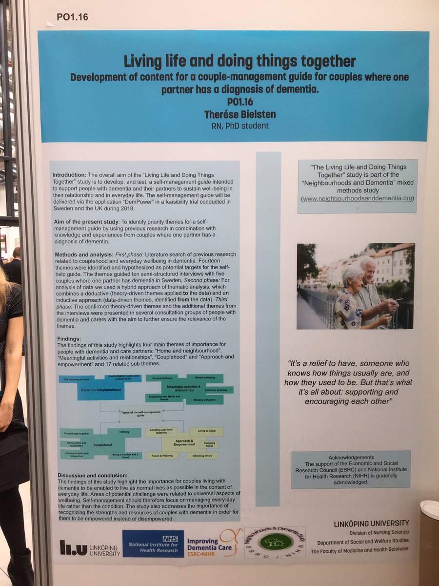 Poster presentation at Alzheimer Europe conference 2017