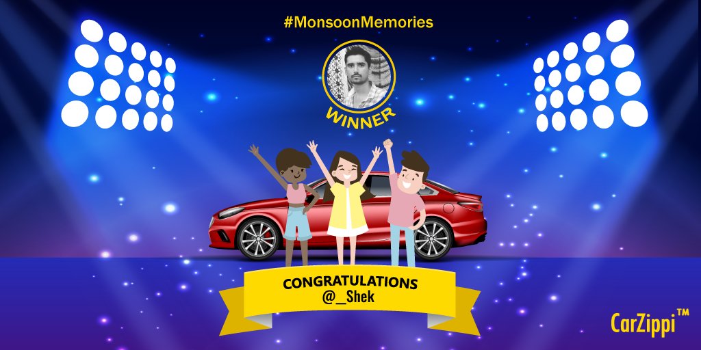 CarZippi's tweet photo. Congratulations @__shek !Thank you for sharing your favorite #MonsoonMemory with us! Share your details within 72 hours to claim your prize! https://t.co/jF1aVwLUeB