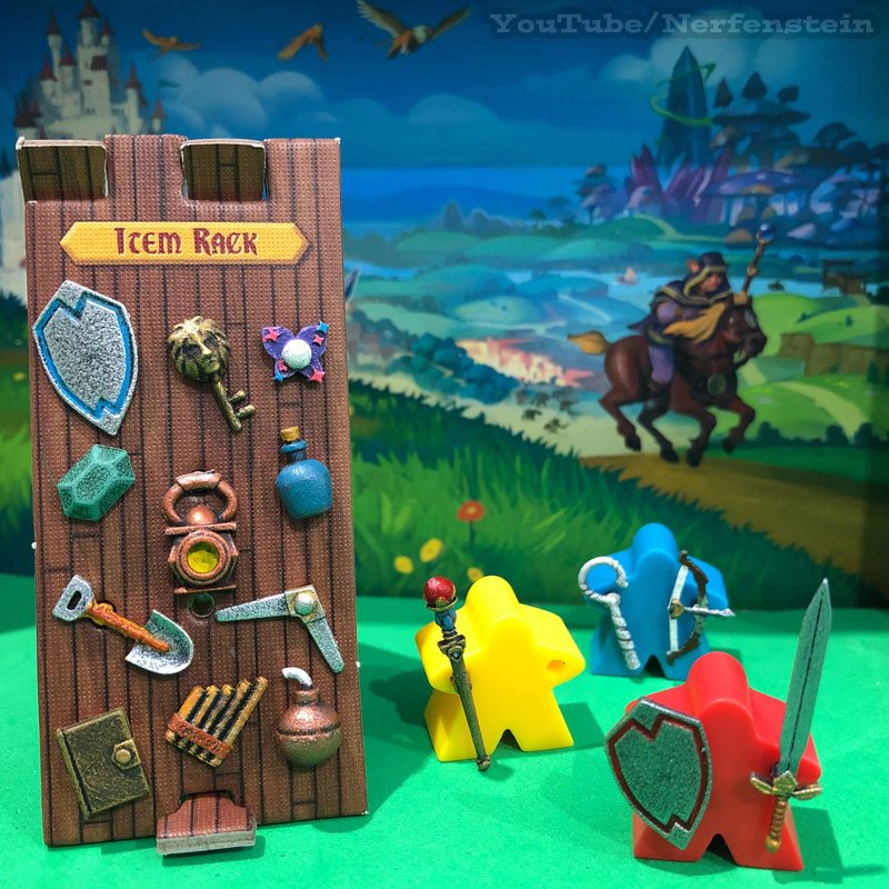 GirlyGamerAU's tweet photo. Painted the items for the #Itemeeples in #TinyEpicQuest from @Gamelyn_Games such a cute little game,Painting walkthrough on my YT channel (Nerfenstein) soon. #boardgamer #Tabletop https://t.co/zVqk9Eyk8i