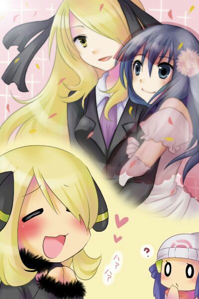 Pure Yuri #1: Cynthia/Shirona (Pokemon) gets a flower from Dawn