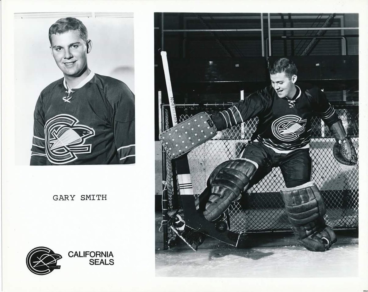 Goalietown's tweet photo. 50 years ago. California Seals' goaltenders for their inaugural season. Charlie Hodge and Gary Smith. 50 years!! https://t.co/67J6Ngk0xD