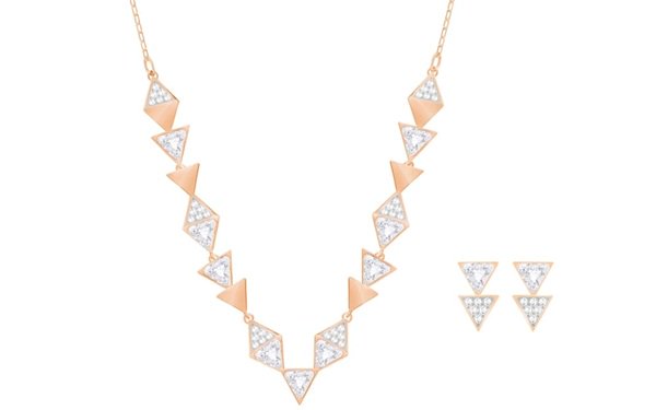 LeLuxury's tweet photo. The @SWAROVSKI #Heroism Set has clear #crystals w/ #rosegold plating. Shop here. https://t.co/QrqAMSSHJu https://t.co/SjH4TQZQam