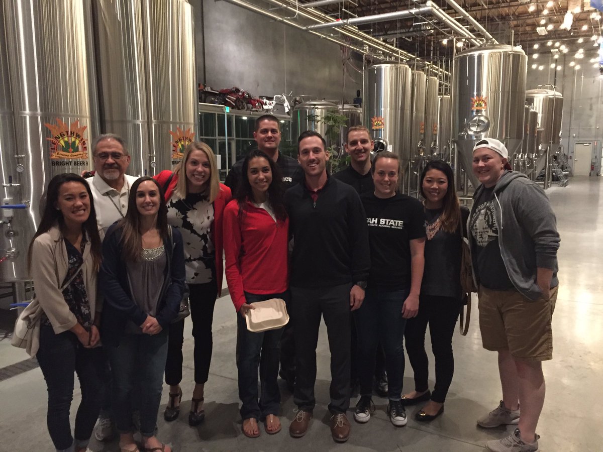 DrKayMcCauley's tweet photo. Thanks for the hospitality #LengthwiseBrewing appreciated the tour, and loved hearing your story @nfoura Region V #SAthleteDev #N4ARegionV https://t.co/bxEsUh9DVu