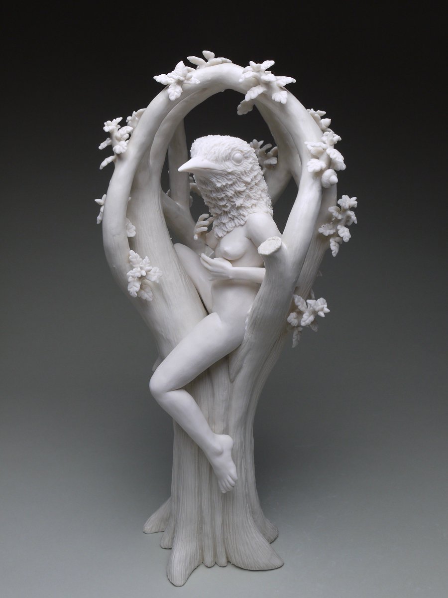 BeautifulBzarre's tweet photo. .@crystal_morey's incredible sculpture, "Nightingale and Oak" for the @BeautifulBzarre #HeartsBlood group exhibit @HavenArtGallery to Oct 15 https://t.co/QTvGoksZ9B