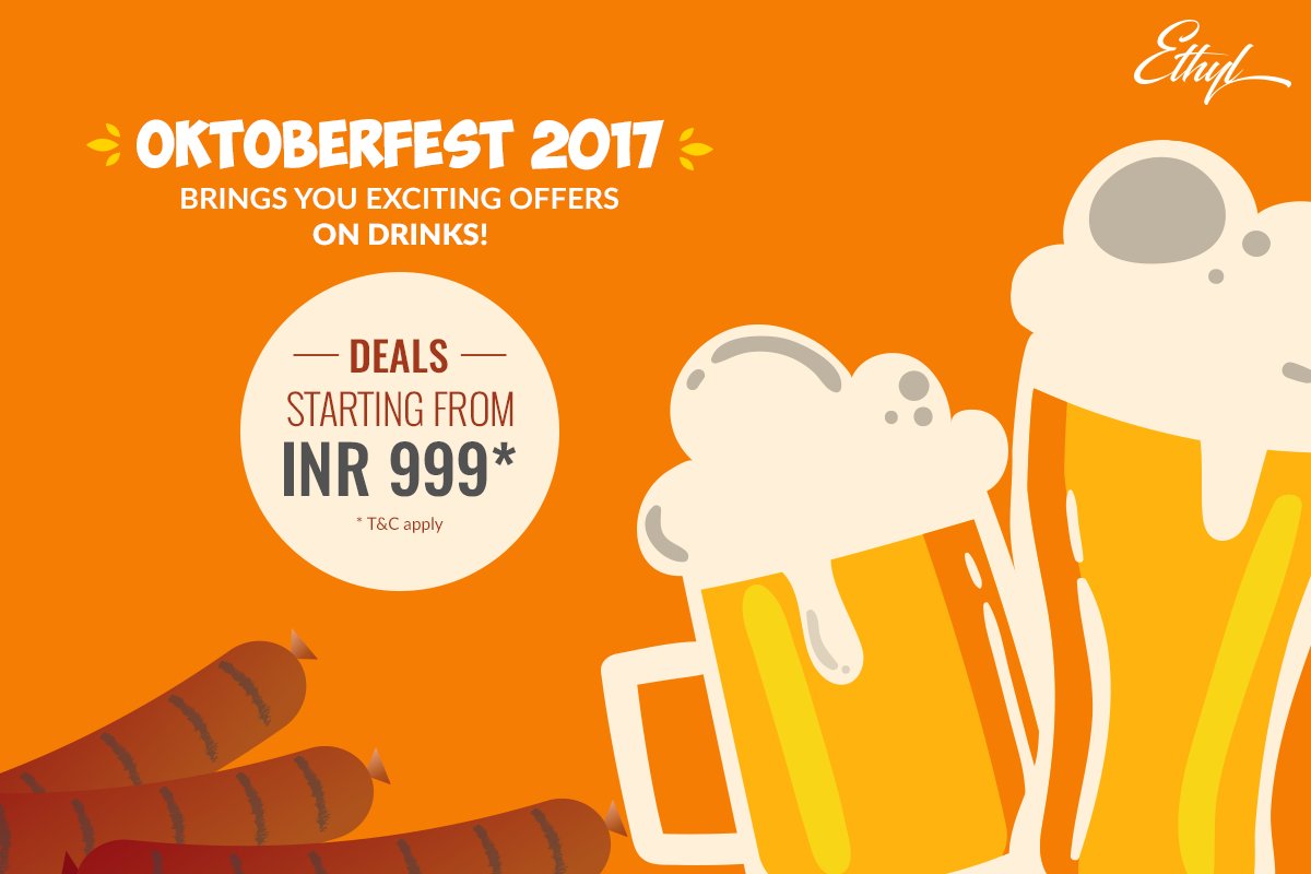 RadissonNoida's tweet photo. The classic Oktoberfest celebration isn't over yet! Join us at #Ethyl & enjoy great food along with amazing deals on drinks! #RadissonNoida https://t.co/a2YMGy8Coe
