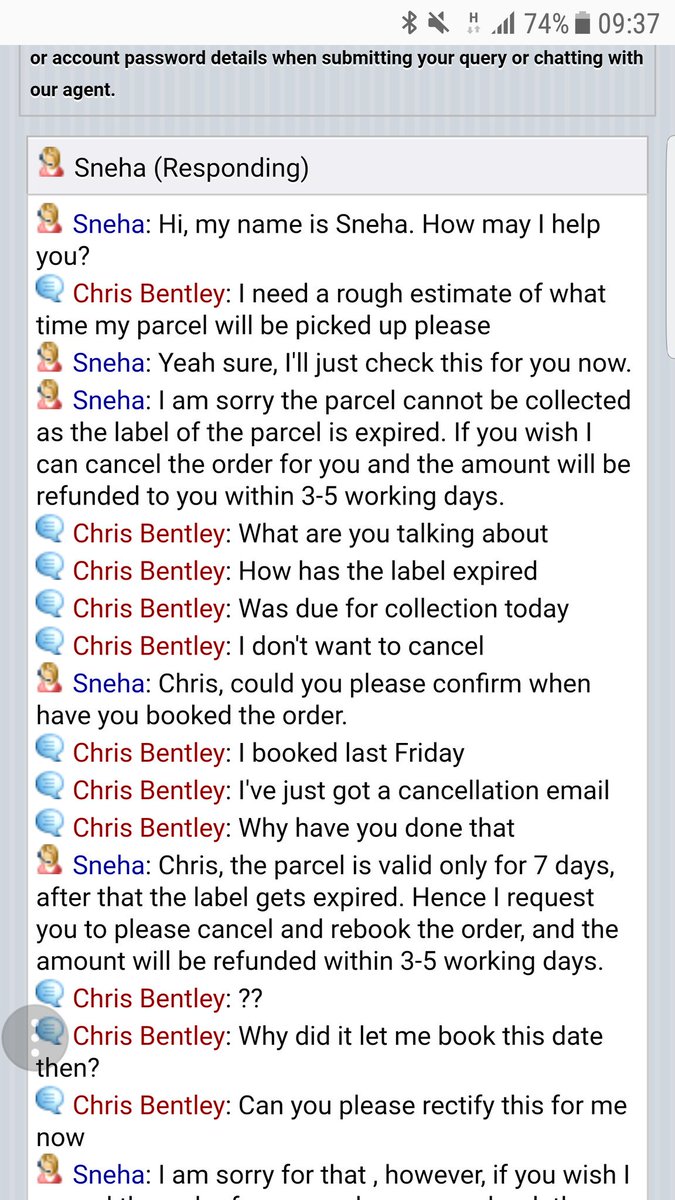 CBentleyC's tweet photo. Will never use @hermes_delivery again. Cancelled my order becuase it was made >7days in advance of the delivery. No phone customer service https://t.co/WuhubIGTDC