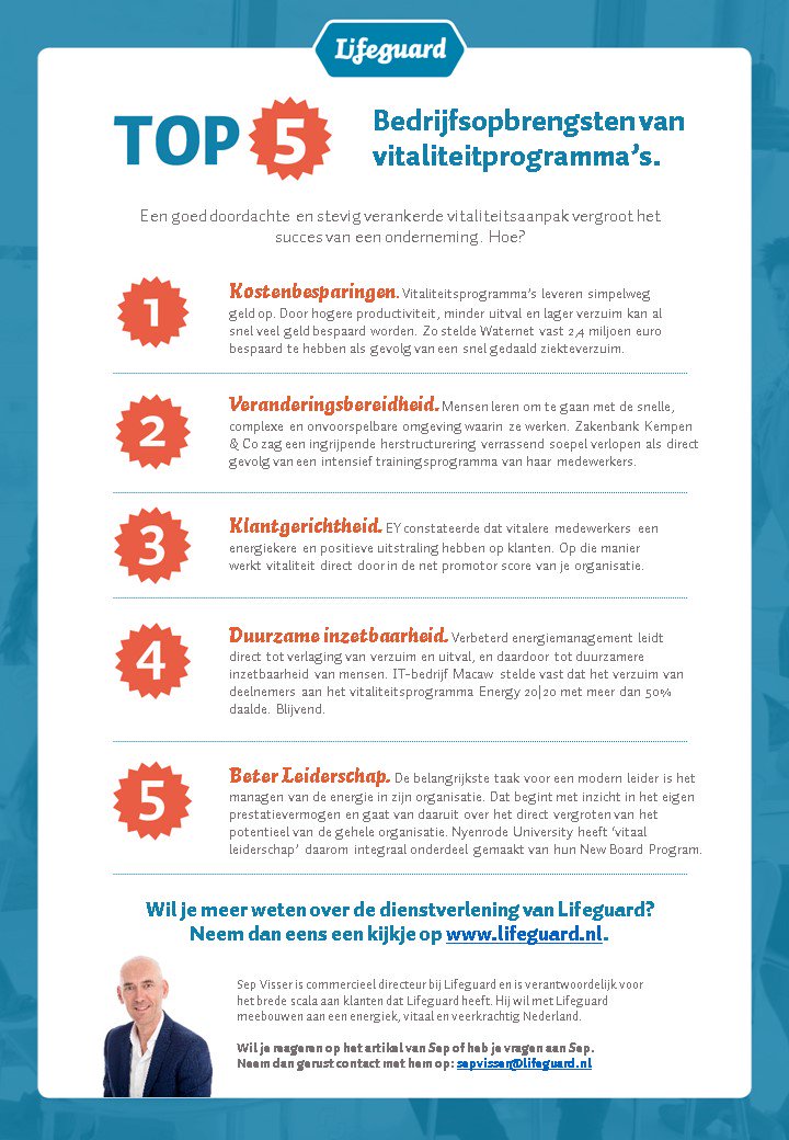 LifeguardNL's tweet photo. Vitaliteitsprogramma's, wat heb je er eigenlijk aan? @sepvis  legt uit! Artikel: https://t.co/mZkTNTYNVy #vitaliteit #duurzameinzetbaarheid https://t.co/ojvsfyNb2A