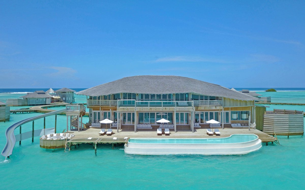 Relax and rejuvenate in the Soneva Jani at the Maldives, with each #villa opening to the stretch of #sparkling #lagoon @discoversoneva