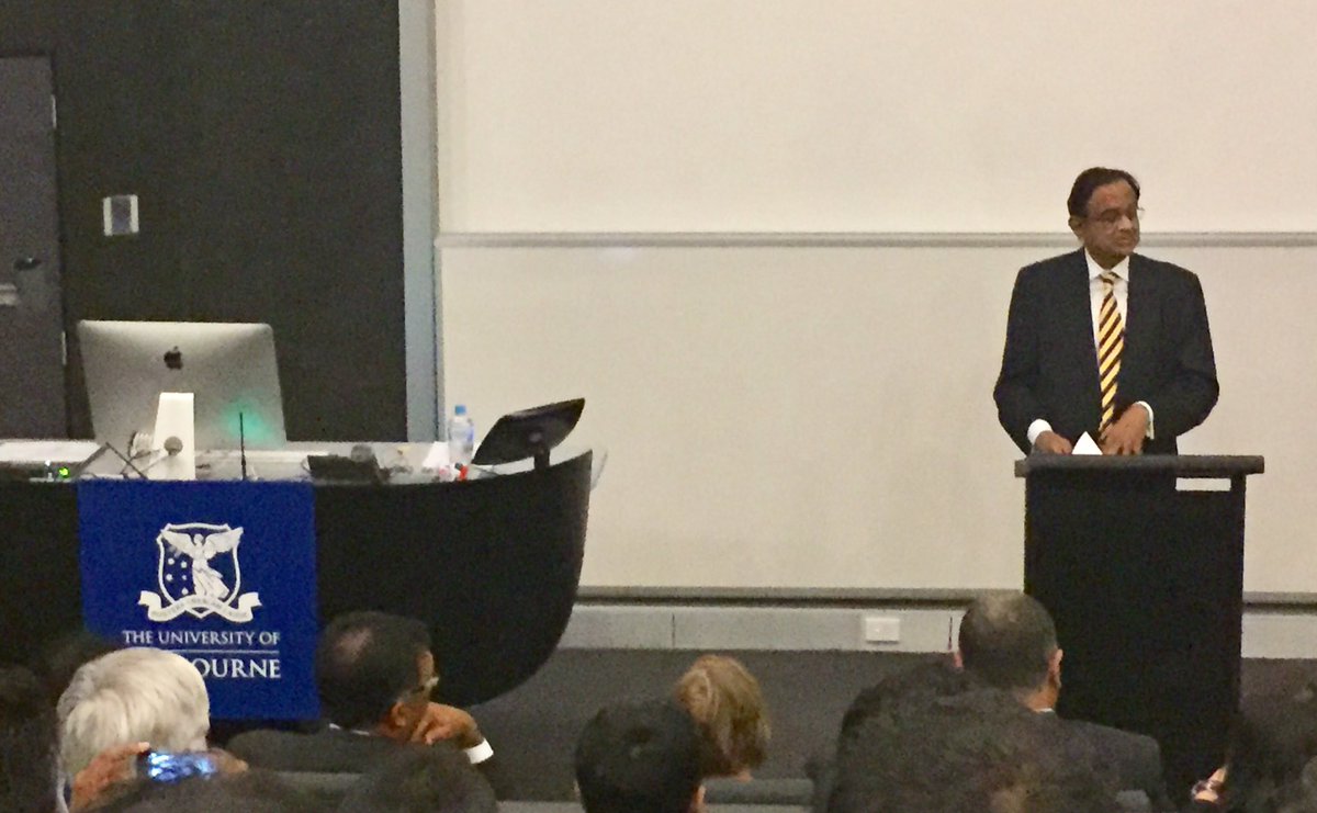 paligaru's tweet photo. Captive @unimelb as former Finance Minister #india @PChidambaram_IN talks Aust-India, India's progress &amp; 'unfinished journey' @aiinstitute https://t.co/vshiF80etz